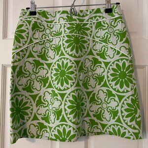 Lilly Pulitzer Green & White Print Skirt Size 0